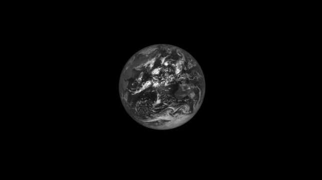 The Lucy spacecraft captured this image of Earth on October 15. 