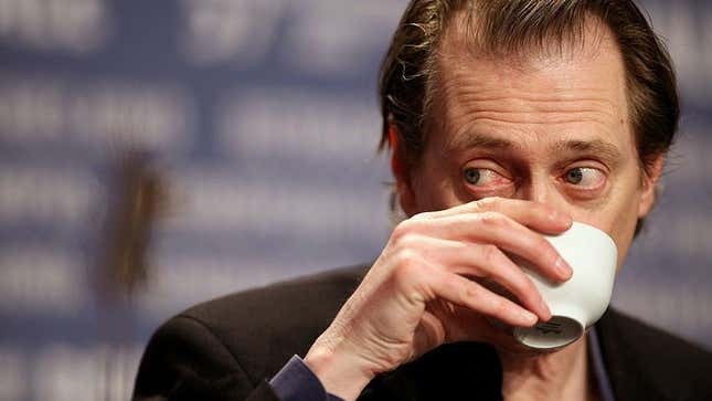 Steve Buscemi sipping coffee