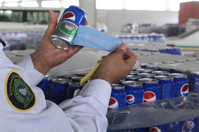 Image for article titled A smuggler tried to use Pepsi stickers to sneak 48,000 beers into Saudi Arabia