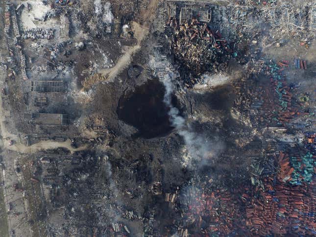 Explosions and a fireball at the chemical warehouse killed at least 85 people.