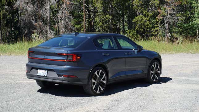 A blue 2024 Polestar 2 dual motor.