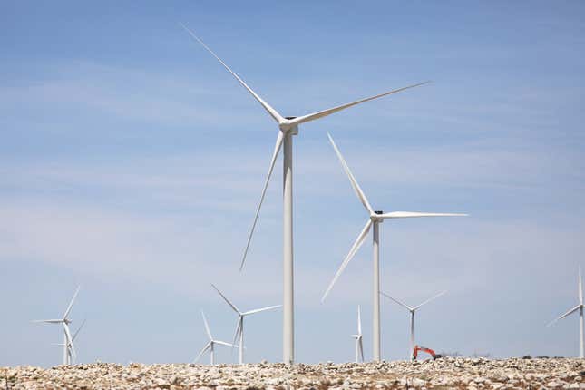 Wind turbines in California, US
