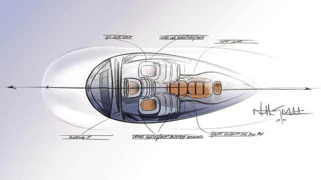 Image for article titled The Six-Wheeled, 2,400-Horsepower Hennessey Deep Space Is A Really Cool Sketch