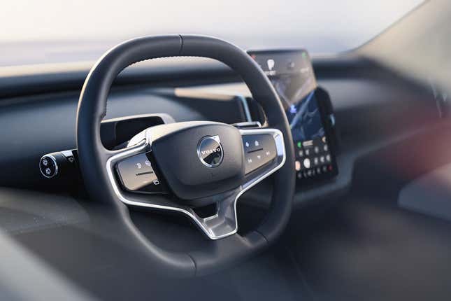 2025 Volvo EX30 steering wheel close-up