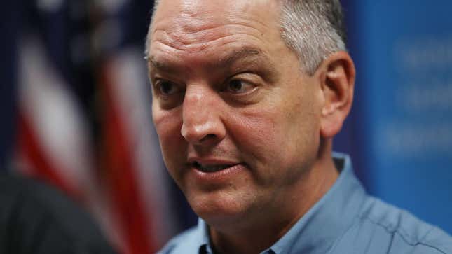 Louisiana Governor John Bel Edwards speaks during a press conference to update the public on FEMA’s disaster recover and temporary housing programs on August 19, 2016 in Baton Rouge, Louisiana.