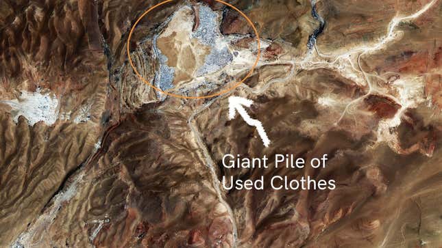 Growing pile of clothing in the Atacama Desert in Chile