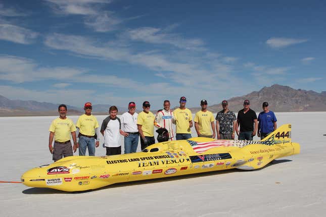 Image for article titled Here's How The Revolt Systems Streamliner Set The Electric Land Speed Record At Bonneville