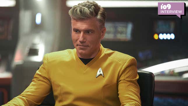Anson Mount's Captain Christopher Pike sits in the captain's chair of the U.S.S. Enterprise.