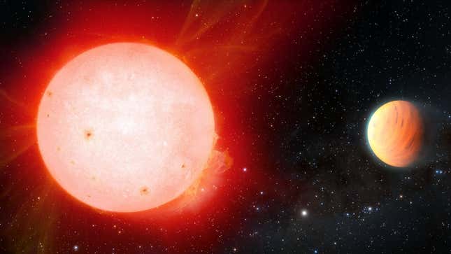 Imagen para el artículo titulado Descubre un planeta &#39;esponjoso&#39; orbitando alrededor de una enana roja