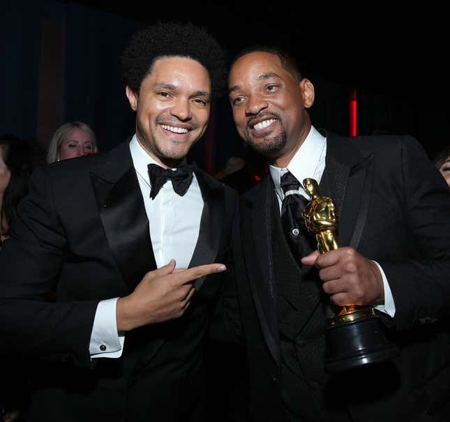 Image for article titled What Will Trevor Noah, the 2022 Grammy host, Say About Will Smith&#39;s Oscar Slap?