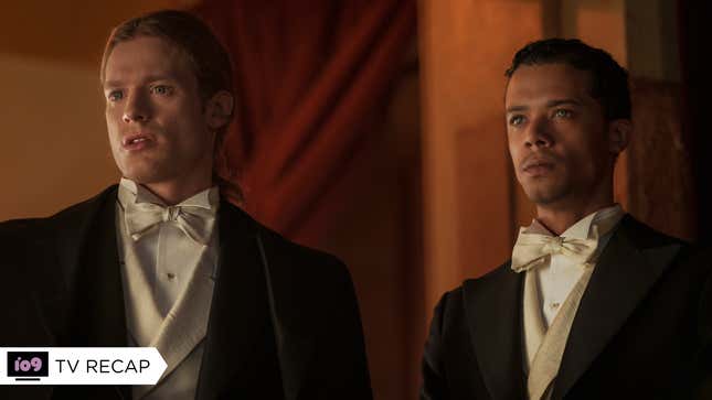 Lestat and Louis in their tuxedos