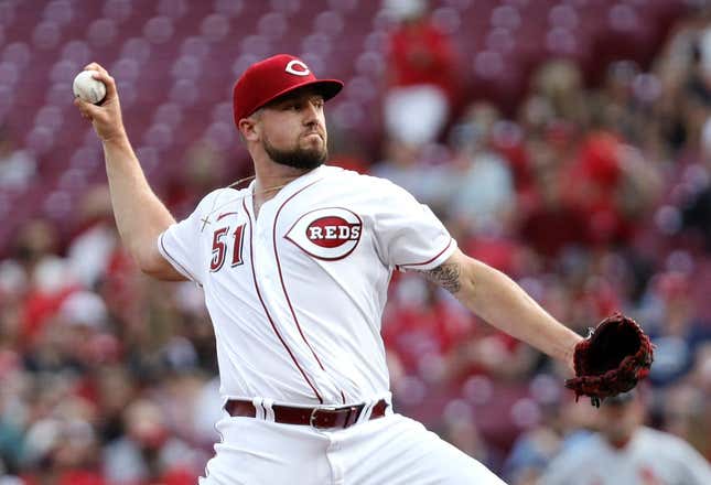 May 23, 2023; Cincinnati, Ohio, USA; Cincinnati Reds starting pitcher Graham Ashcraft (51) throws against the St. Louis Cardinals during the first inning at Great American Ball Park.