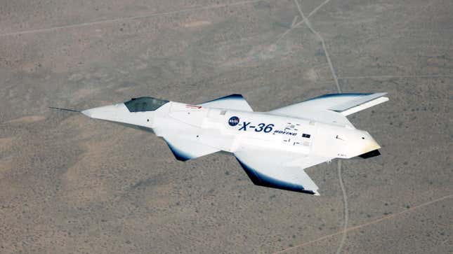 The X-36 in flight.