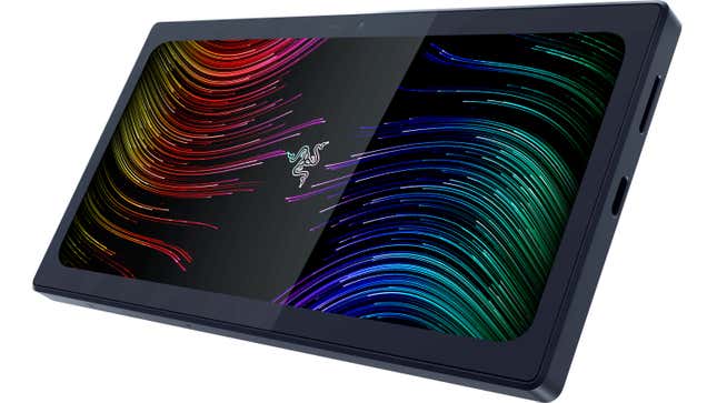 The Razer Edge in tablet mode without the Razer Kishi V2 Pro controller attached, against a white background.