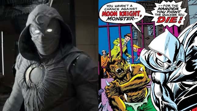 The live action Moon Knight, alongside the cover debut of the character in Werewolf by Night #32.