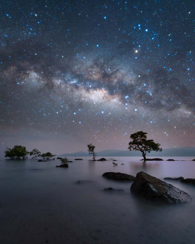 The cosmos above a nature park in the Andaman Islands.