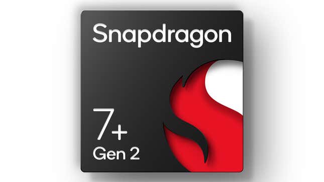 Snapdragon 7+ Gen 2 logosunun bir fotoğrafı 
