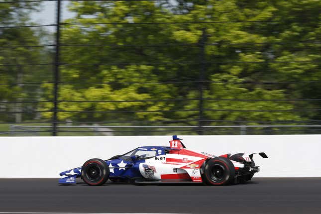 J.R. Hildebrand in his No. 11 A.J. Foyt Racing Chevrolet during practice for the 2022 Indy 500