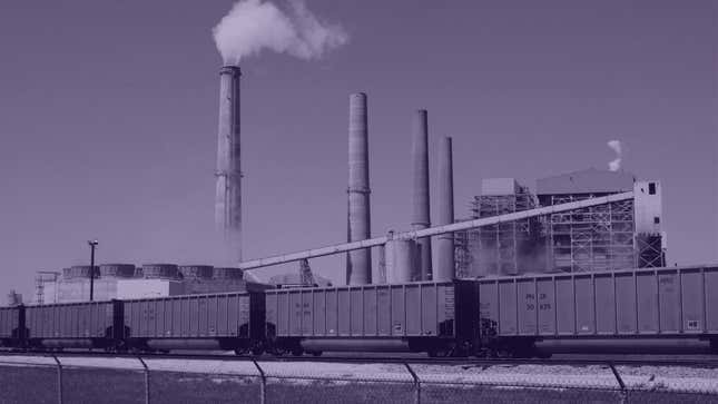 WA Parish power-generating station, with train carriages supplying coal.