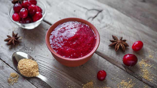 Cranberry ketchup with star anise and brown sugar