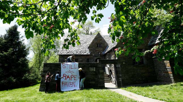 fraternity protest at Swarthmore college