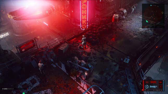 A screenshot from Neon Giant's The Ascent