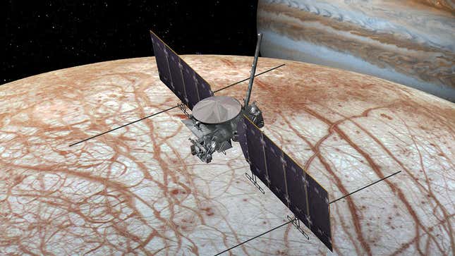 Conceptual image of NASA’s Europa Clipper mission. 
