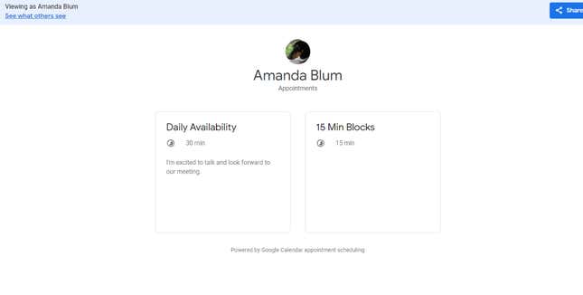 Image for article titled You Can Finally Offer Bookable Appointments on Your Google Calendar
