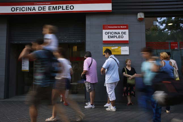 Spanish unemployment remained above 26% during the second quarter.