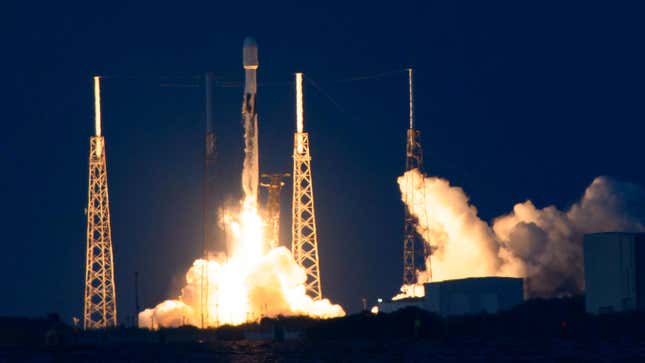 The Falcon 9 launch from earlier today. 