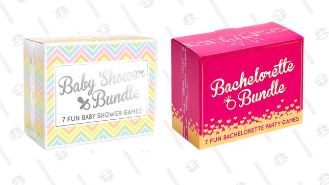 Baby Shower Party Game Bundle | $15 | Amazon
Bachelorette Party Game Bundle | $18 | Amazon