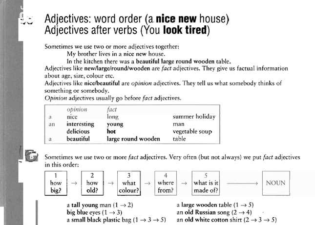 Adjective order