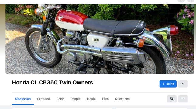 A screenshot of a Honda CL and CB350 owners group on facebook.