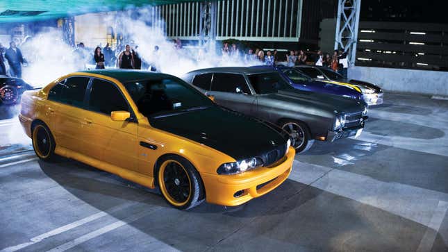 Some of the vroom-vrooms in Fast & Furious (the fourth movie, not the first).