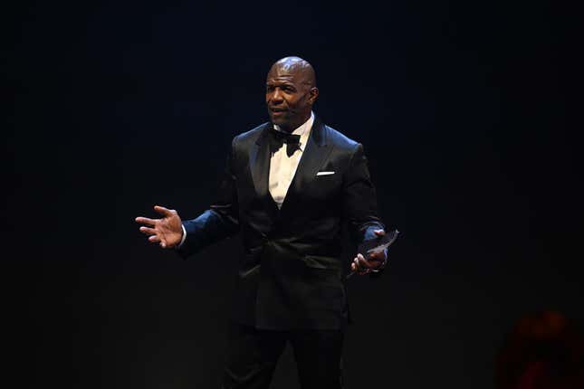 Terry Crews speaks on stage at the Jamal Edwards Self Belief Trust inaugural fundraiser on September 20, 2022 in London, England. 