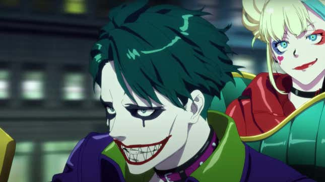 Joker and Harley Quinn smiling in Isekai Suicide Squad.