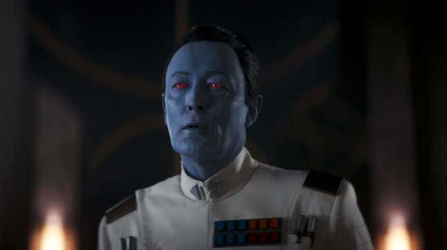 Lars Mikkelsen as Grand Admiral Thrawn in Ahsoka. 
