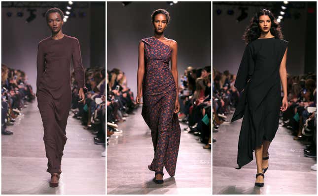 Models walk the runway during the Zac Posen Fall 2016 fashion show during New York Fashion Week at Spring Studios on February 15, 2016 in New York City.