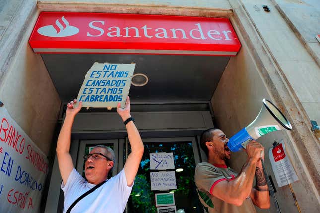 Spaniards were angry at the idea that the EU might bail out their banks. Now Santander is arranging its own private bailout