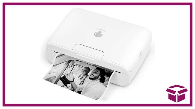 The mini thermal printer printing out a photo.