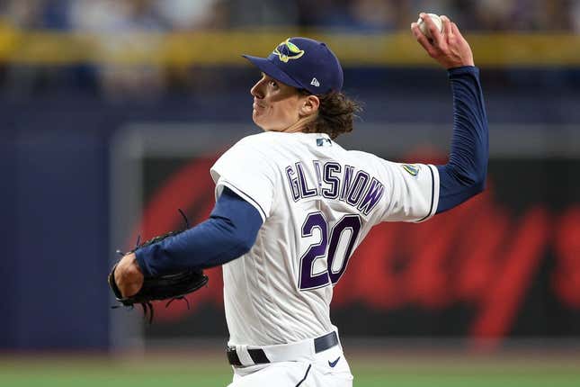 St. Petersburg, FL. USA; Tampa Bay Rays pitcher Tyler Glasnow (20