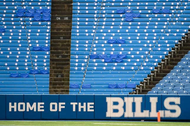 Dec 19, 2021; Orchard Park, New York, USA; General view of Highmark Stadium prior to the game between the Carolina Panthers and the Buffalo Bills.