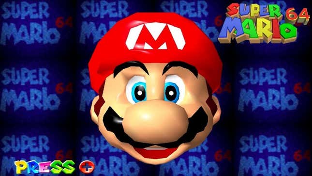 La pantalla de título de Mario 64 que introducía la inconfundible voz de Charles Martinet
