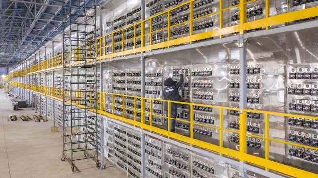 A peek inside the data center of a bitcoin mining operation in Russia. 