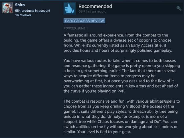 Image for article titled V Rising, As Told By Steam Reviews