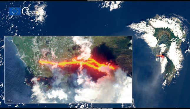 Image for article titled Photos Show La Palma Eruption as It Enters a New State