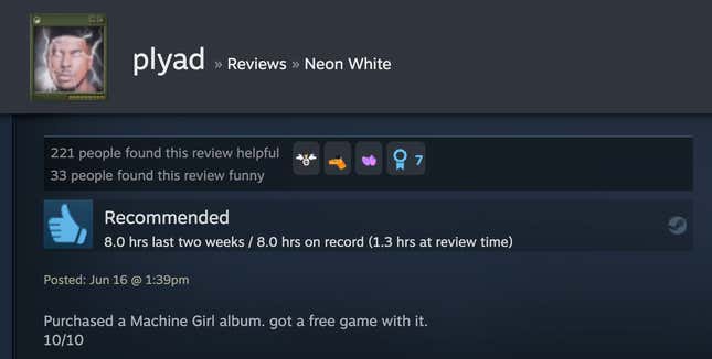 Image for article titled Neon White’s Steam Reviews Are Horny As Hell