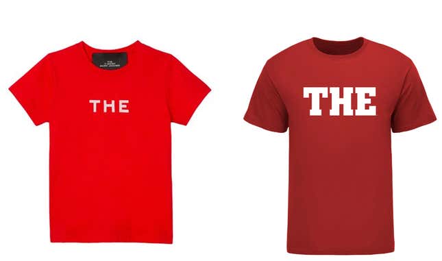 Two "THE"s shirts: Marc Jacobs and Ohio State University