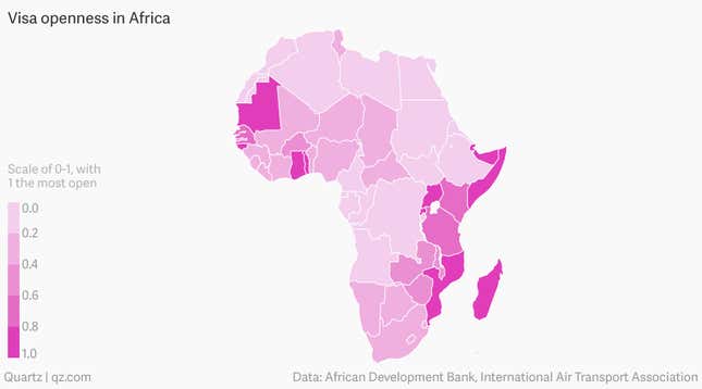 Image for article titled Africans traveled a little more freely across Africa last year