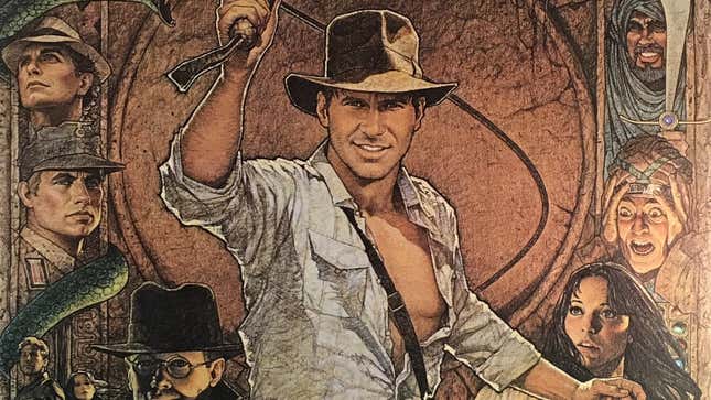 A poster for Raiders of the Lost Ark by Richard Amsel.